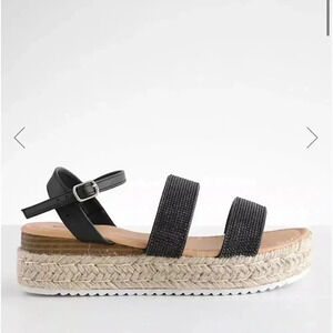 Cupid Ambella Flatform Sandal Black From Buckle